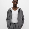 Sweat à capuche zippé Hugo en molleton de coton avec logos pour homme