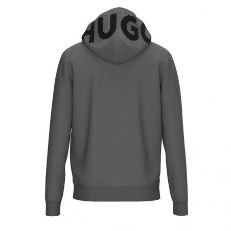 Sweat à capuche zippé Hugo en molleton de coton avec logos dos