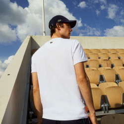T-shirt Lacoste SPORT Édition Roland Garros en coton biologique blanc