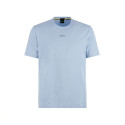 T-shirt Boss Tee-Tape Mixte en coton stretch bleu ciel à logo multicolore