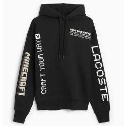 Sweatshirt loose fit Lacoste LIVE x Minecraft en molleton Noir