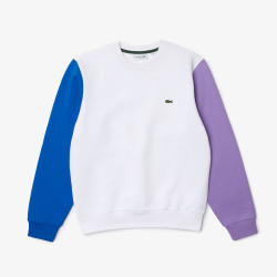 Sweatshirt à col rond en molleton de coton color-block