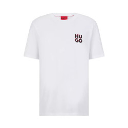T-Shirt en jersey de coton Hugo à imprimé logo en relief DIMENTO