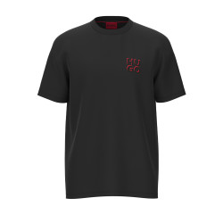 T-Shirt en jersey de coton Hugo à imprimé logo en relief DIMENTO