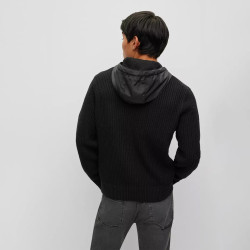 Sweat à capuche hybride à col zippé avec logo