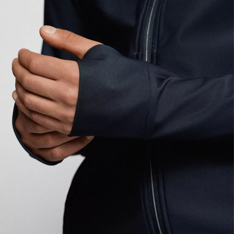 Manche de sweat à capuche bleu marine