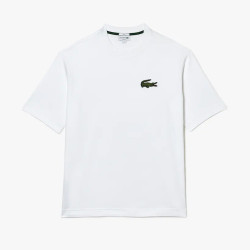 T-shirt Lacoste unisexe loose fit avec grand crocodile coton biologique