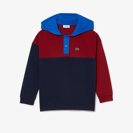 Sweatshirt à capuche Lacoste Garçon en jersey de coton color-block