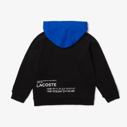 Sweatshirt à capuche Lacoste zip Enfant bi-matière et color-block