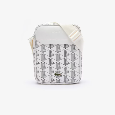 Sacoche zippée verticale Lacoste The Blend en toile monogramme