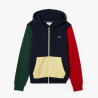 Sweatshirt zippé à capuche Lacoste en molleton de coton color-block