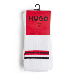 Lot de deux paires de chaussettes Hugo mi-mollet avec bande logo