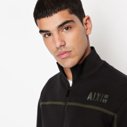 Sweat cardigan col montant