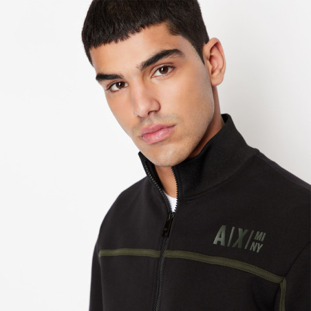 Sweat cardigan col montant