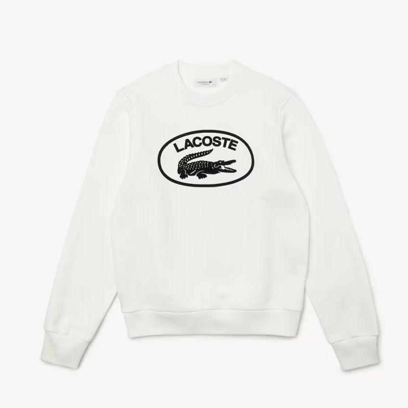 Pull Lacoste Col Rond - Blanc