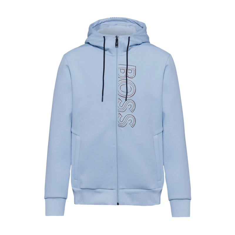 Sweat à capuche zippé Boss Saggy 1 Bleu ciel