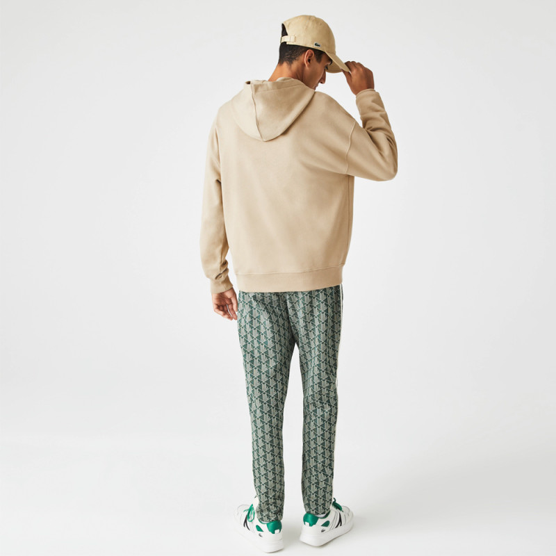 Sweatshirt beige Lacoste à capuche avec logo dos