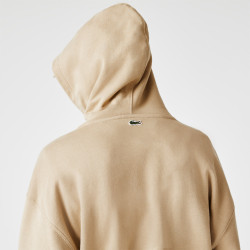 Sweatshirt coton beige Lacoste à capuche avec logo dos