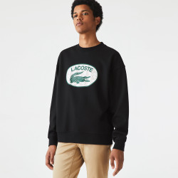 Sweatshirt Lacoste en molleton de coton avec logo Noir