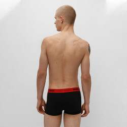 Lot de trois boxers courts en coton avec taille en logo Hugo noir dos