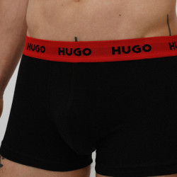 Lot de trois boxers courts en coton avec taille en logo Hugo détails