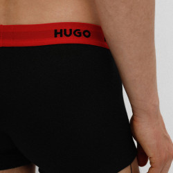 Lot de trois boxers courts en coton avec taille en logo Hugo détails dos
