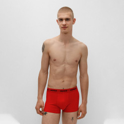 Lot de trois boxers courts en coton Hugo modèle rouge