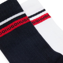 Chaussettes bleue marine et blanche Hugo