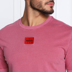 T-shirt HUGO en coton avec étiquette logo rouge