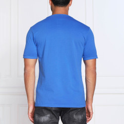T-shirt Diragolino bleu HUGO en coton avec logo rouge