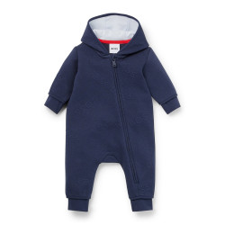 Combinaison à capuche bleue marine BOSS pour bébé avec détails du logo brodé