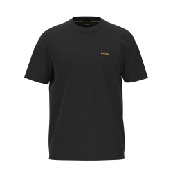 T-Shirt Tee BOSS noir avec logo floqué doré