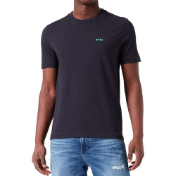 T-Shirt Tee BOSS bleu marine avec logo floqué vert