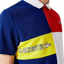 Polo homme Lacoste SPORT color-block bleu rouge jaune