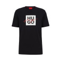 T-Shirt Hugo en jersey de coton à logos revisité et manuscrit DALPACA Noir