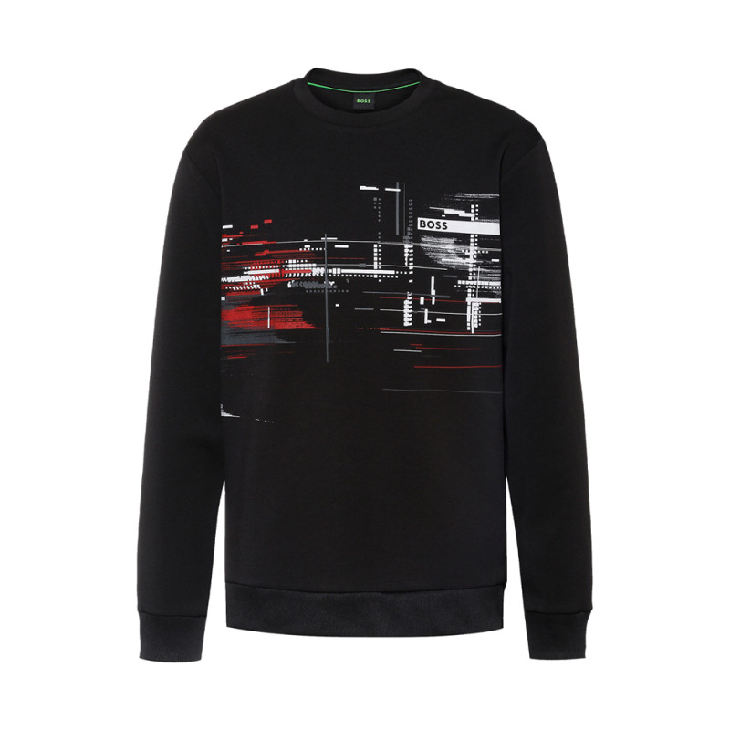 Sweat Boss Relaxed fit en coton mélangé à motif SALBONIC Noir