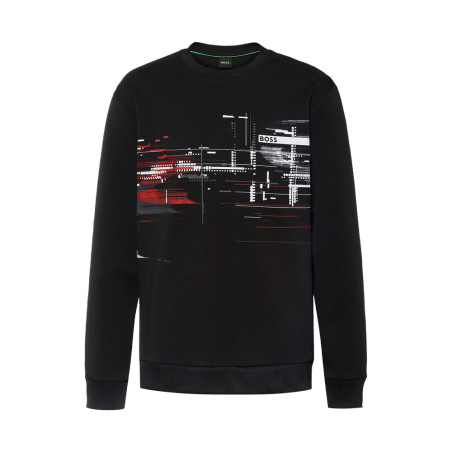 Sweat Boss Relaxed fit en coton mélangé à motif SALBONIC Noir