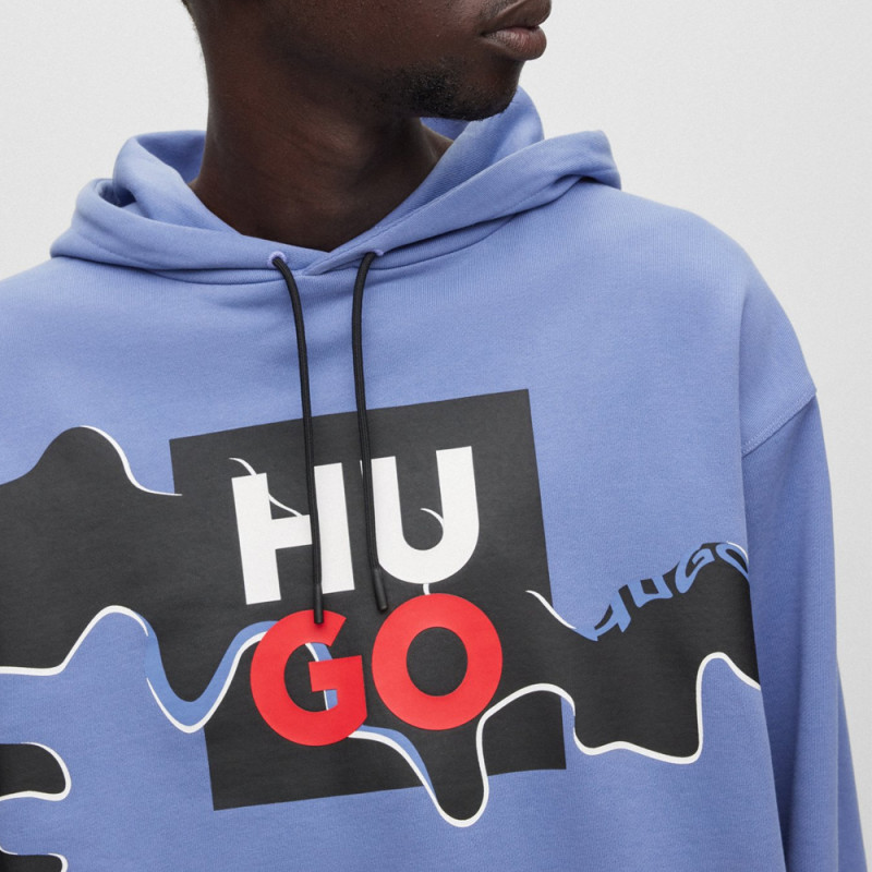 Sweat à capuche Dalcon HUGO violet logo imprimé