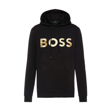 Sweat à capuche SOODY BOSS noir logo imprimé doré
