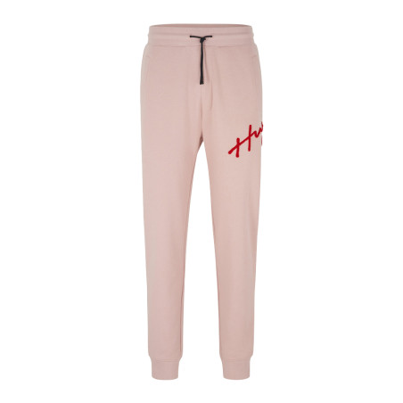 Pantalon de jogging Drog HUGO en coton avec logo brodé rose