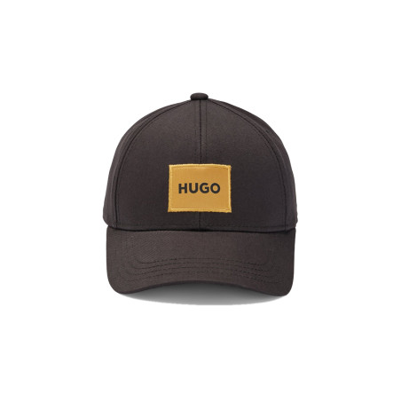 Casquette Men X 576-231 HUGO noire en coton avec patch logo brodé doré
