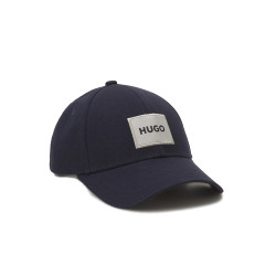 Casquette Men X 576-231 HUGO bleue marine en coton avec patch logo brodé argenté