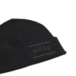 Bonnet Aride Beanie BOSS noir logo imprimé et broderie
