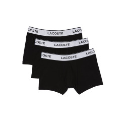 Lot de 3 boxers courts noirs Lacoste avec ceinture contrastée imprimée