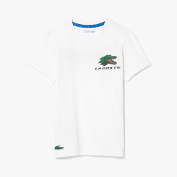 T-shirt Tennis LACOSTE SPORT en coton respirant blanc