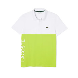 Polo Lacoste regular fit color-block blanc et vert