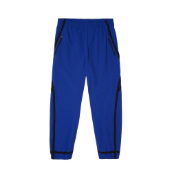 Pantalon de survêtement déperlant bleu bandes latérales noires Lacoste