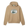 Sweatshirt Lacoste à capuche loose fit en molleton de coton avec logo Beige