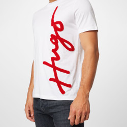 T-Shirt en coton biologique avec logo brodé oversize Blanc