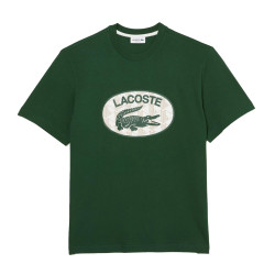 T-shirt à col rond avec logo monogramme Lacoste vert
